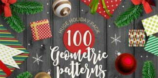 CreativeMarket - 100 Geometric Christmas Patterns