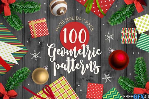 CreativeMarket - 100 Geometric Christmas Patterns