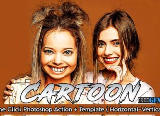 Cartoon Painting Effect Photo Template Action