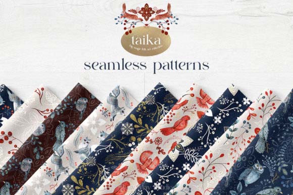 20 Folk Seamless Patterns Collection