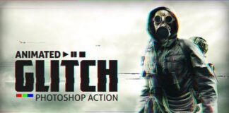 Animated Glitch Photoshop Action Free Download