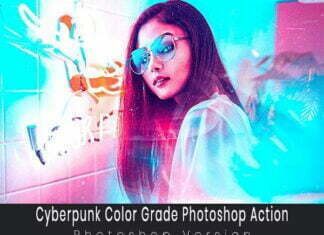 Cyberpunk Color Grade Photoshop Action