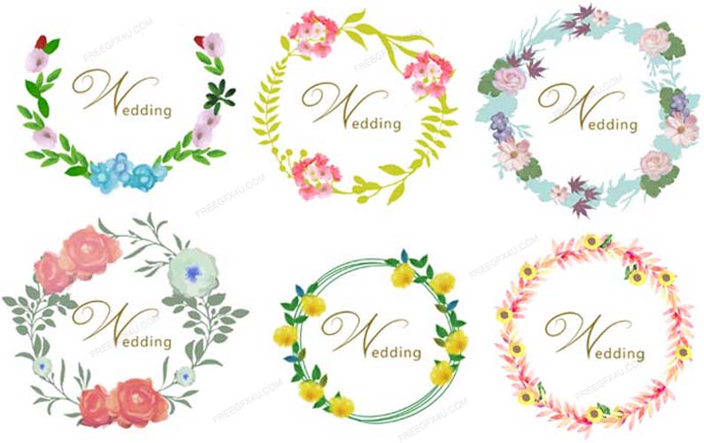 Fresh Decorative Drawing Wreath Border For Wedding Invitation Card