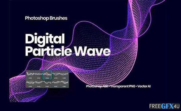 Graphicriver - Digital Particle Waves Photoshop Brushes