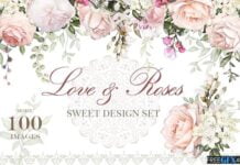 CreativeMarket - Love & Roses Floral Design Set