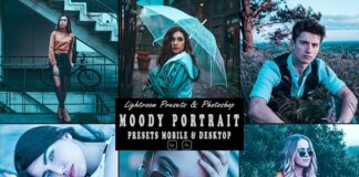 Moody Portrait Photoshop Action & Lightroom Preset