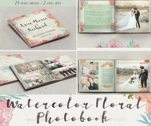 Watercolor Floral Photobook