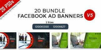 Graphicriver – 20 Facebook Ad Banners V5 Bundle 21725951