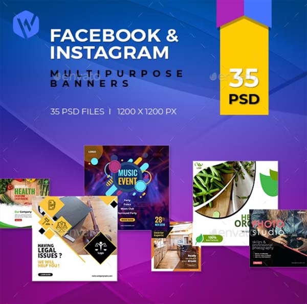Graphicriver - 35 Facebook & Instagram Banners
