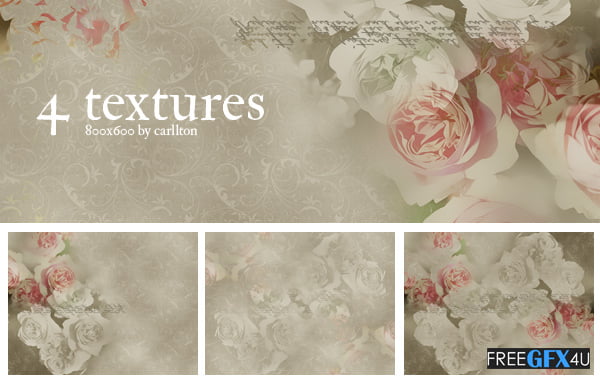 4 PNG Flower Textures Backgrounds