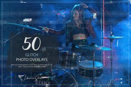50 Glitch Photo Overlays