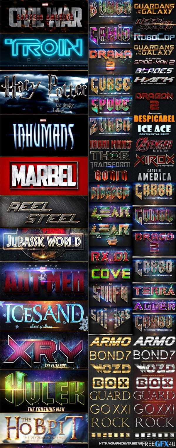 67 Movie Text Style Bundle Free Download 67 Movie Text Style Bundle