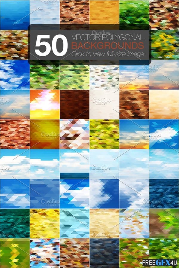 Creative Market - 50 polygonal vector backgrounds 50 polygonal vector backgrounds