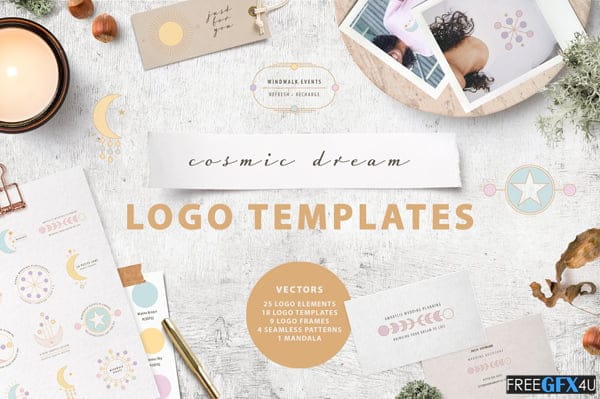 Creative Market - Cosmic Dream Logo Template Kit Cosmic Dream Logo Template Kit