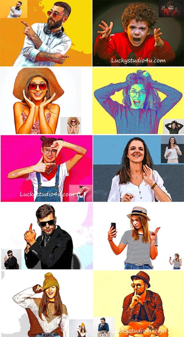 CreativeMarket - Clean Cartoon Photoshop Action Clean Cartoon Photoshop Action