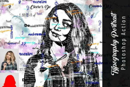 CreativeMarket - Typography Portrait PS Action 6917704