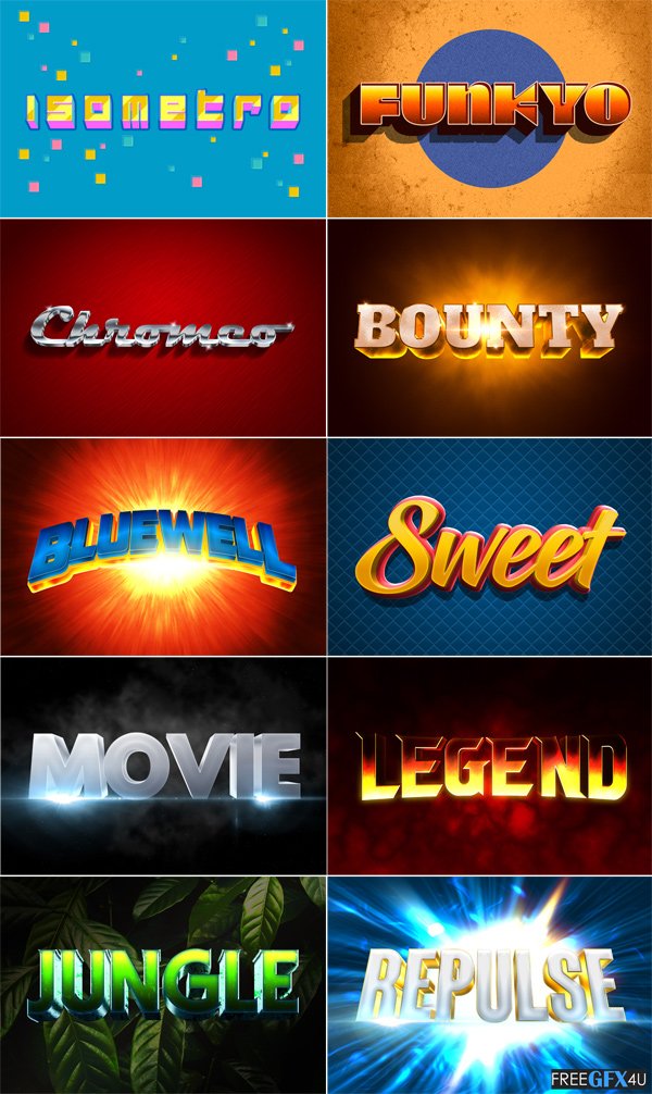 Dynamic 3D Text Effects Mockups