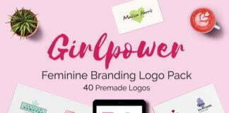 Creativemarket - GIRLPOWER Feminine Branding Logo Set