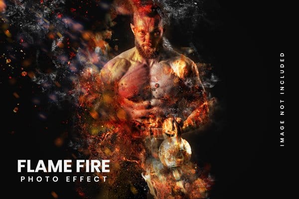 Flame Fire Photo Effect Mockup Flame Fire Photo Effect Mockup