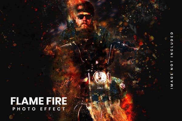 Flame Fire Photo Effect PSD Mockup Free Download Flame Fire Effect Mockup