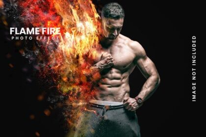 Flame Fire Photo Effect PSD Templates