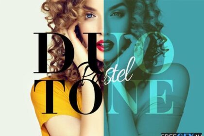 Pastel Duotone Effect Mockup