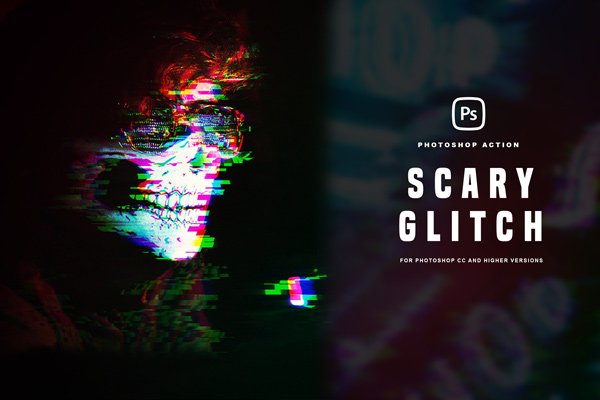 Scary Glitch Photoshop Action
