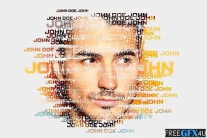 Text Masking Portrait Photo Effect Mockup