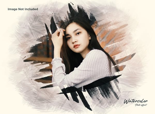 Watercolor photo Effect Mockup Free Download Watercolor photo Effect