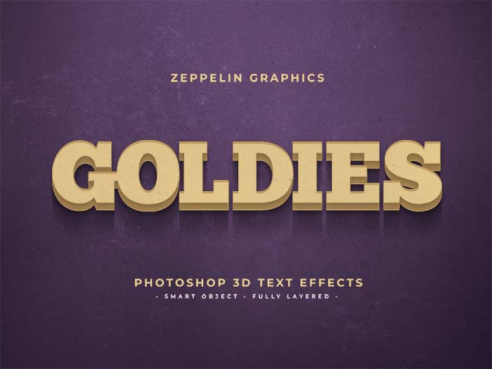 Goldies Photoshop 3D Text Effect Mockup