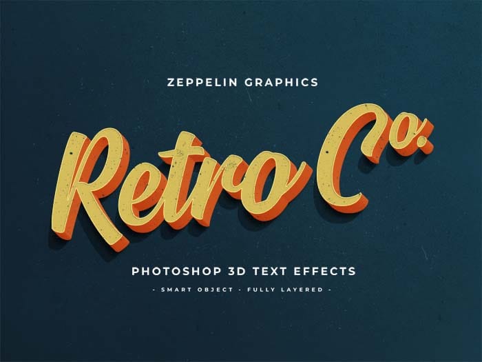 Retro Photoshop 3D Text Effect Mockup Free Download Retro Photoshop 3D Text Effect Mockup