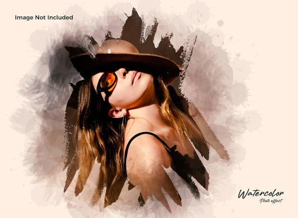Water Color Photo Effect PSD Mockup Water Color Photo Effect