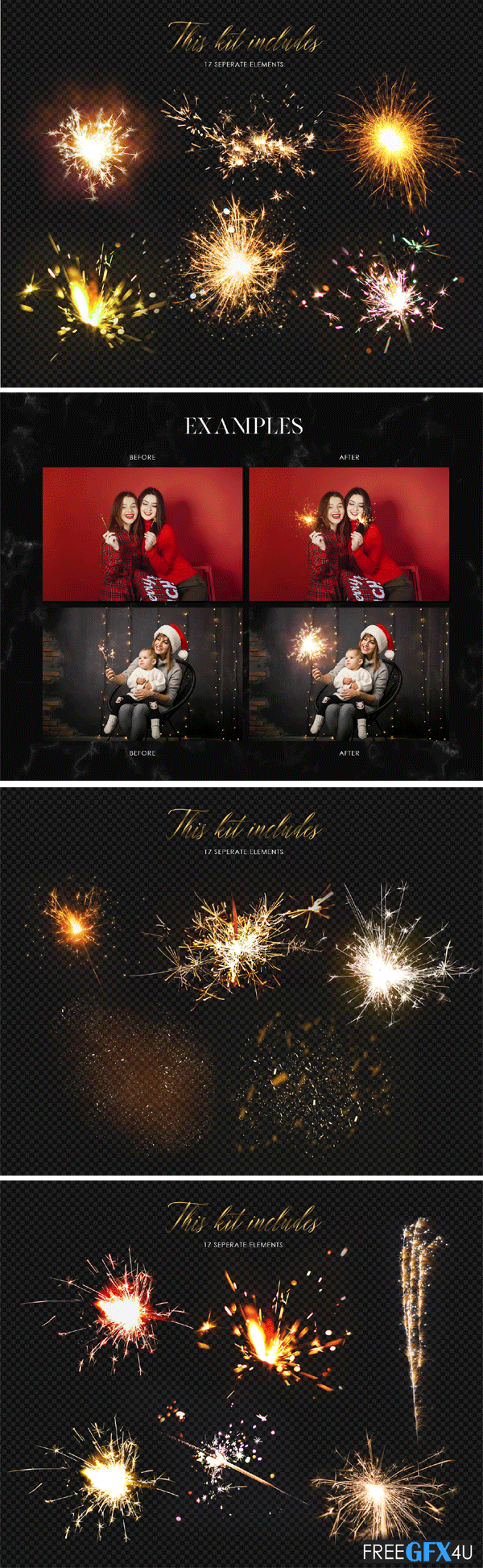 17 Cover Images of Sparkler Overlays