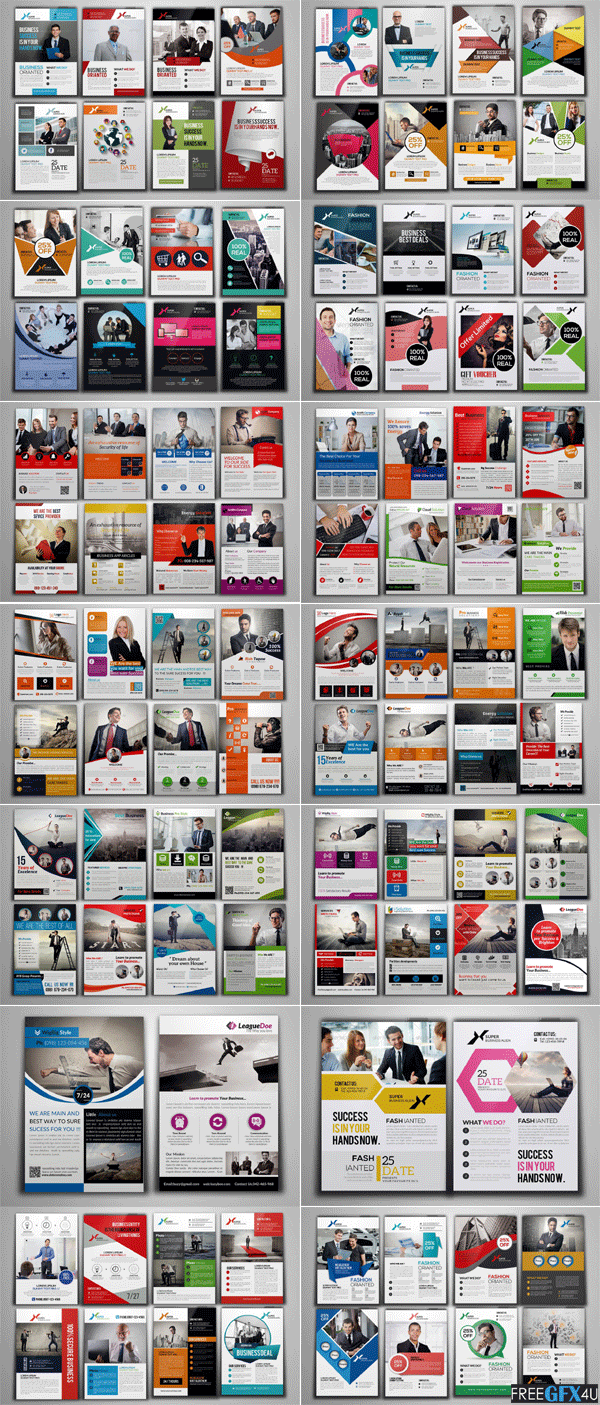 CreativeMarket - 100 Fresh Business Flyers Bundle 100 Fresh Business Flyers Bundle