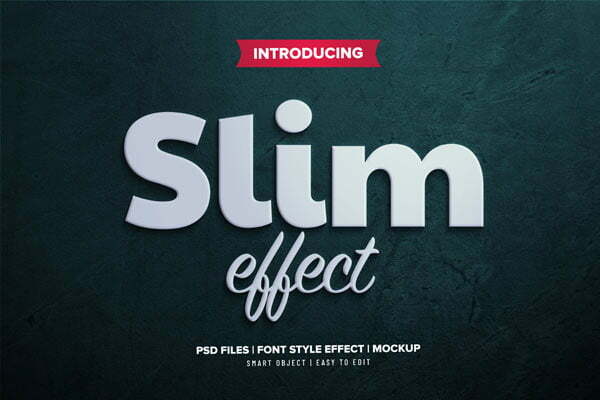 Slim PSD Font Style Effect Mockup