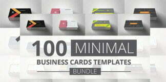 100 Minimal Business Cards Bundle