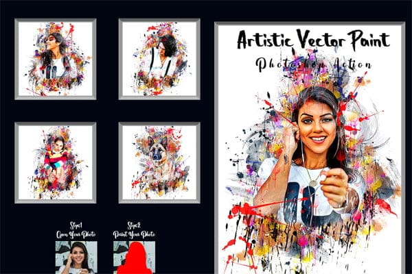 CreativeMarket - Artistic Vector Paint PS Action Artistic Vector Paint PS Action