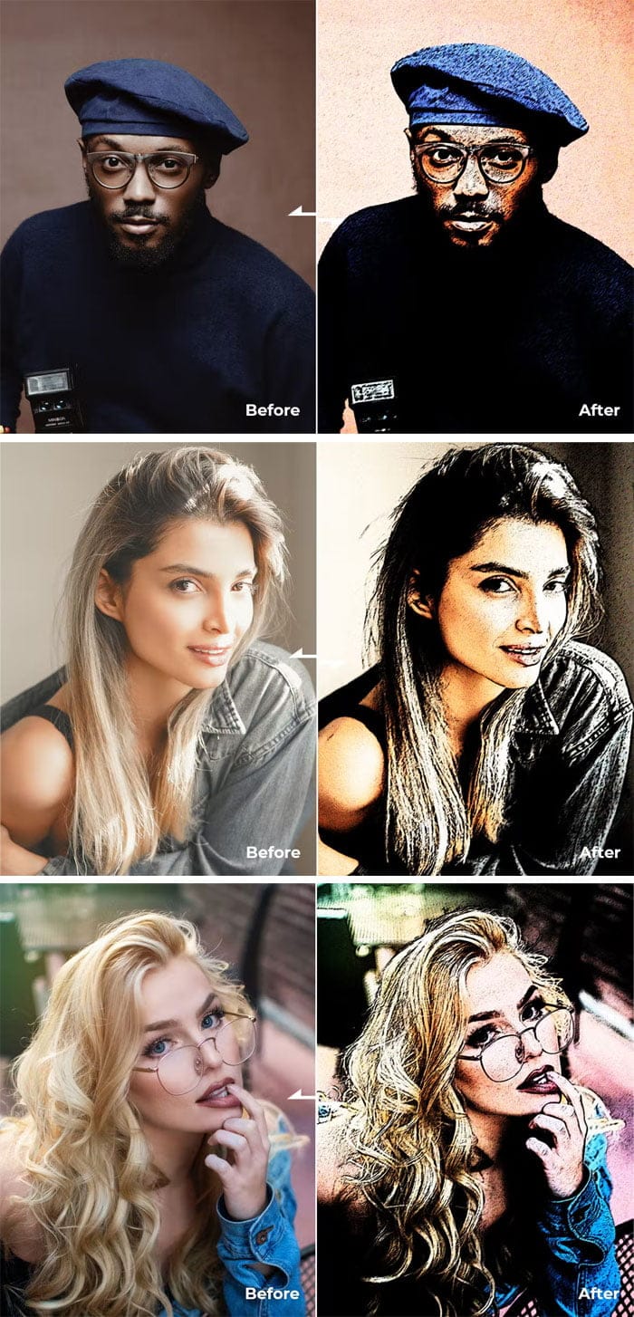 Photoshop Action - Cartoon Comic Poster Photoshop Action Cartoon Comic