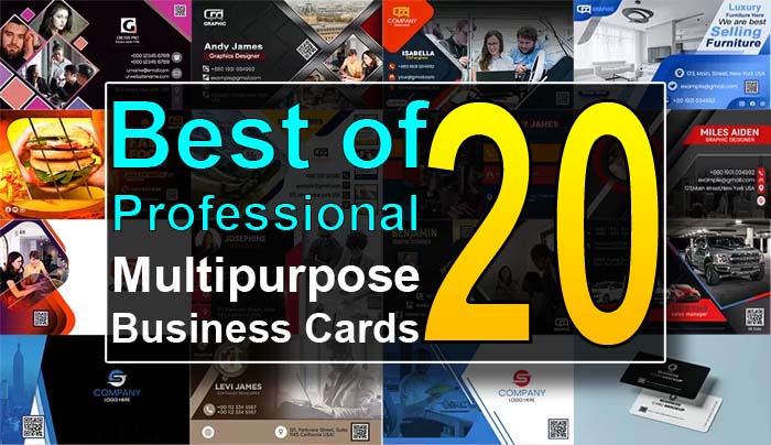 20 Professional Multipurpose Business Cards