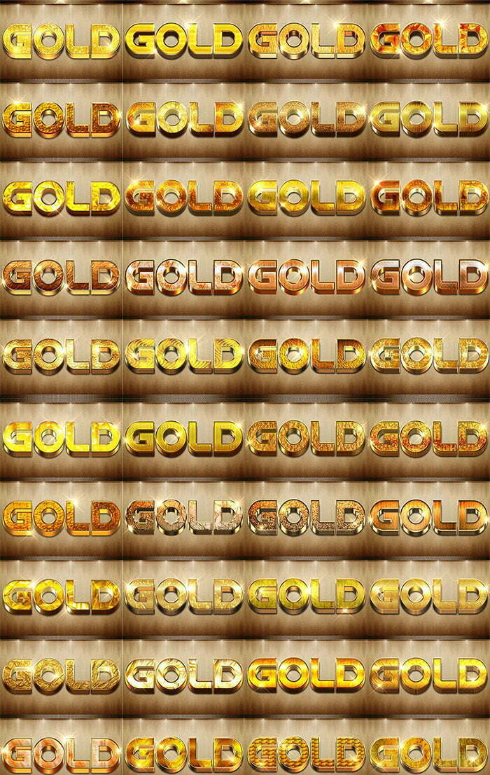  40 Golden Font 3D