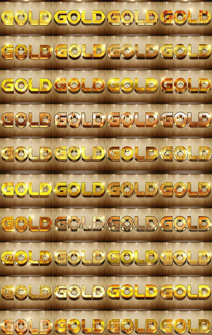 CreativeMarket - 40 Golden Font 3D  40 Golden Font 3D