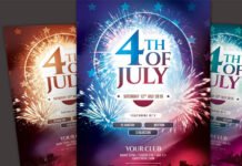 4th of July Flyer PSD Template