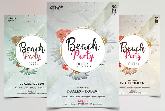 Beach Party Flyer PSD Template