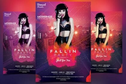 Fallin Party Flyer PSD Template