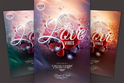 Love Vibes Flyer PSD Template