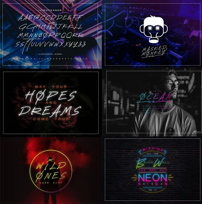 Neon Animation Lightsaber Font Neon Animation Lightsaber Font