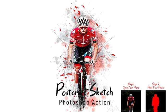 CreativeMarket - Posterize Sketch Photoshop Action Posterize Sketch Photoshop Action