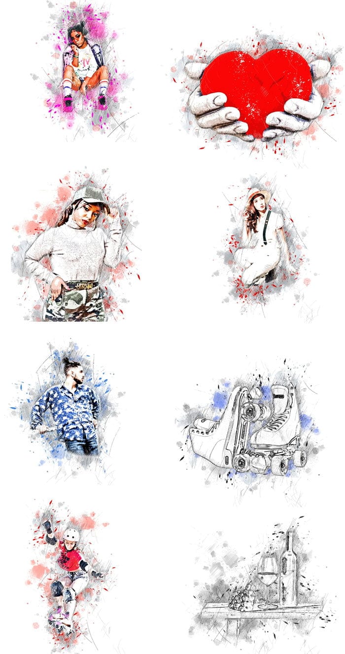 CreativeMarket - Posterize Sketch Photoshop Action Posterize Sketch Photoshop Action