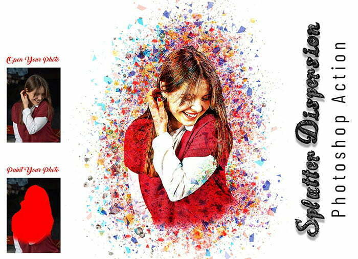 CreativeMarket - Splatter Dispersion Photoshop Action Splatter Dispersion Photoshop Action