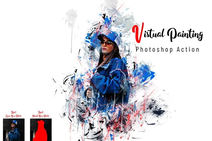 CreativeMarket - Virtual Painting Photoshop Action | Luckystudio4u